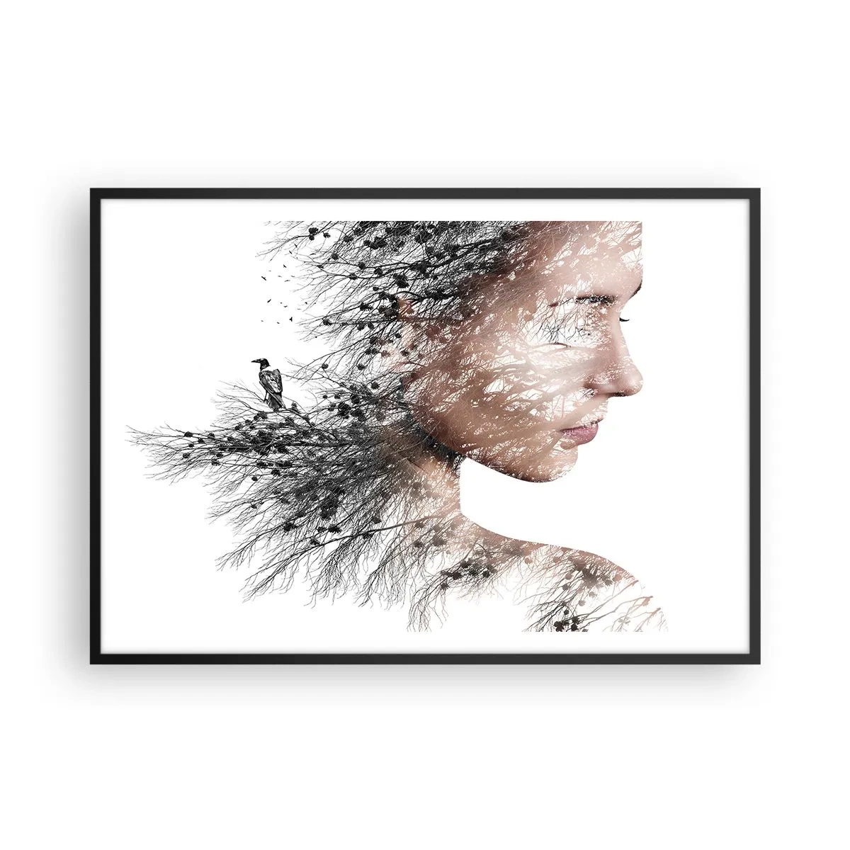 Plakat i sort ramme - Skovens ånd - 100x70 cm
