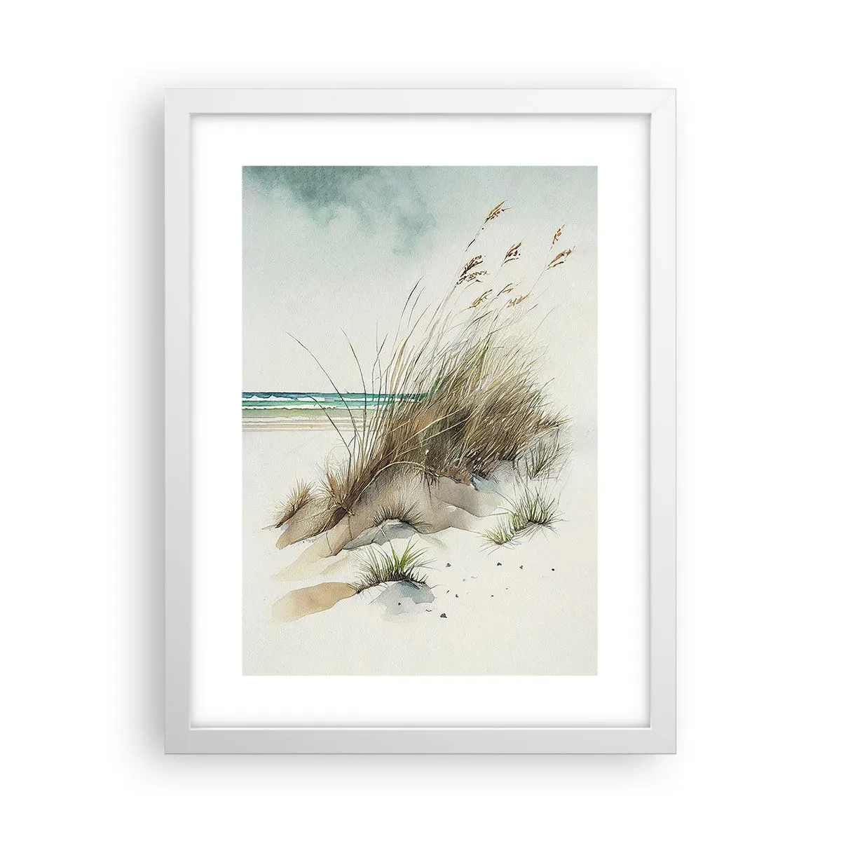 Plakat i hvid ramme - Pakket ind i sand - 30x40 cm