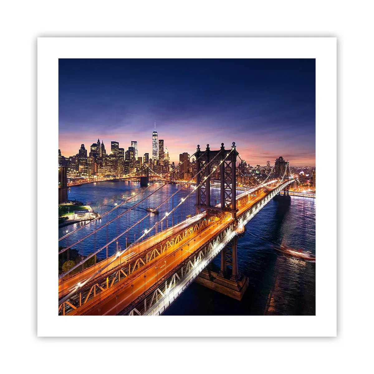 Plakat - En lysende bro til hjertet af byen - 50x50 cm