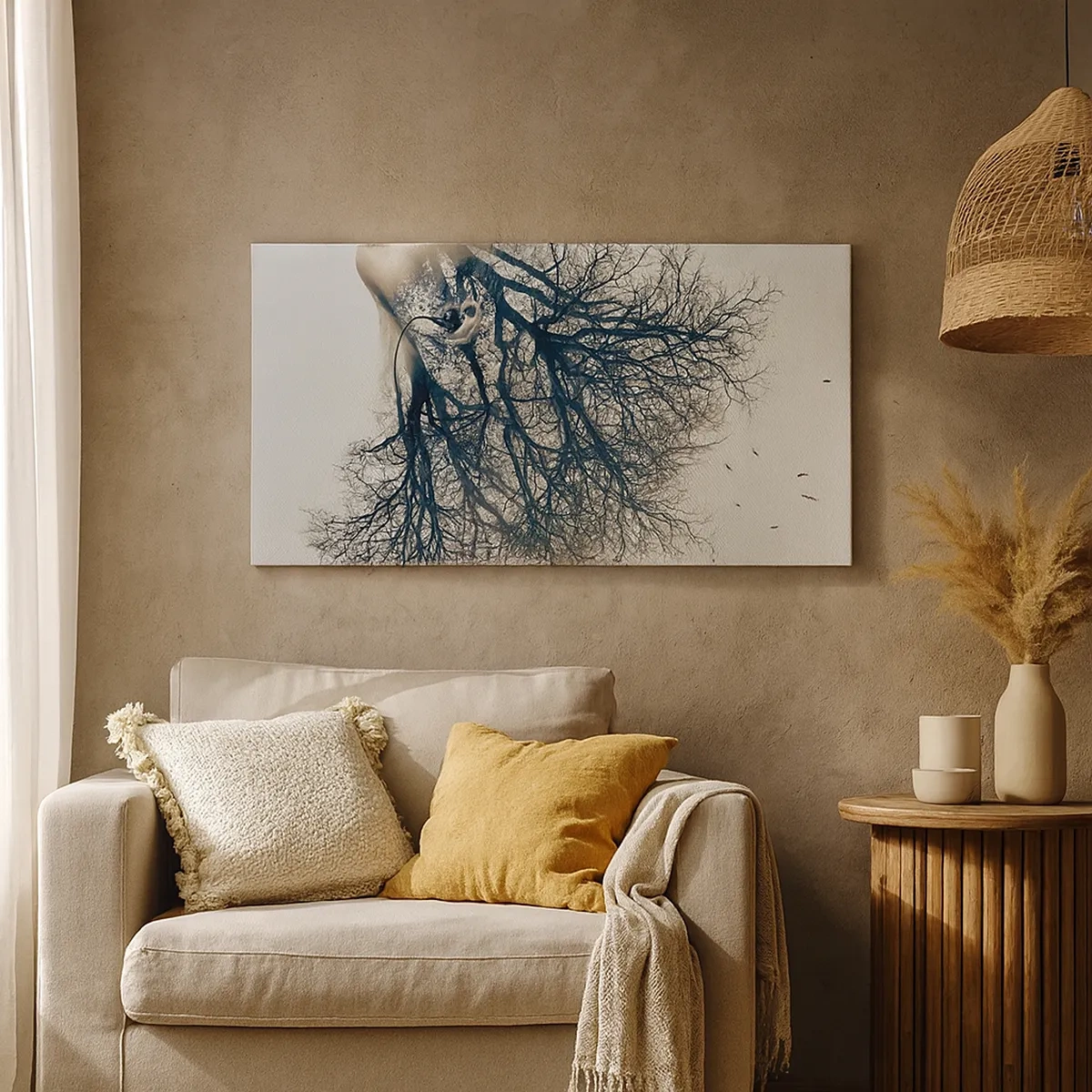 Lærredstryk - Billede på lærred - Lyttede til træets hvisken - 30x30 cm