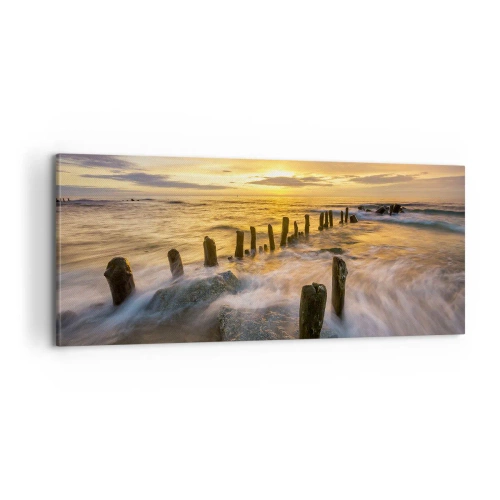 Lærredstryk - Billede på lærred - Østersøens rå skønhed - 100x40 cm