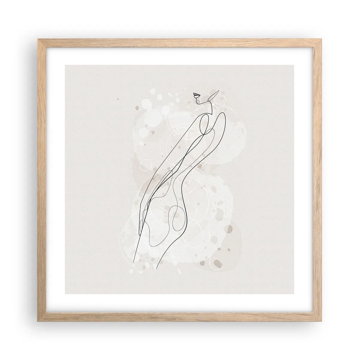 Plakat i ramme af lyst egetræ - At forvilde sig med blikket - 50x50 cm