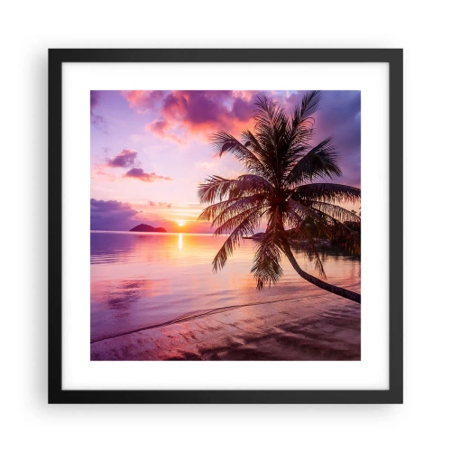 Plakat i sort ramme - Lyksalighed hele vejen til horisonten - 40x40 cm