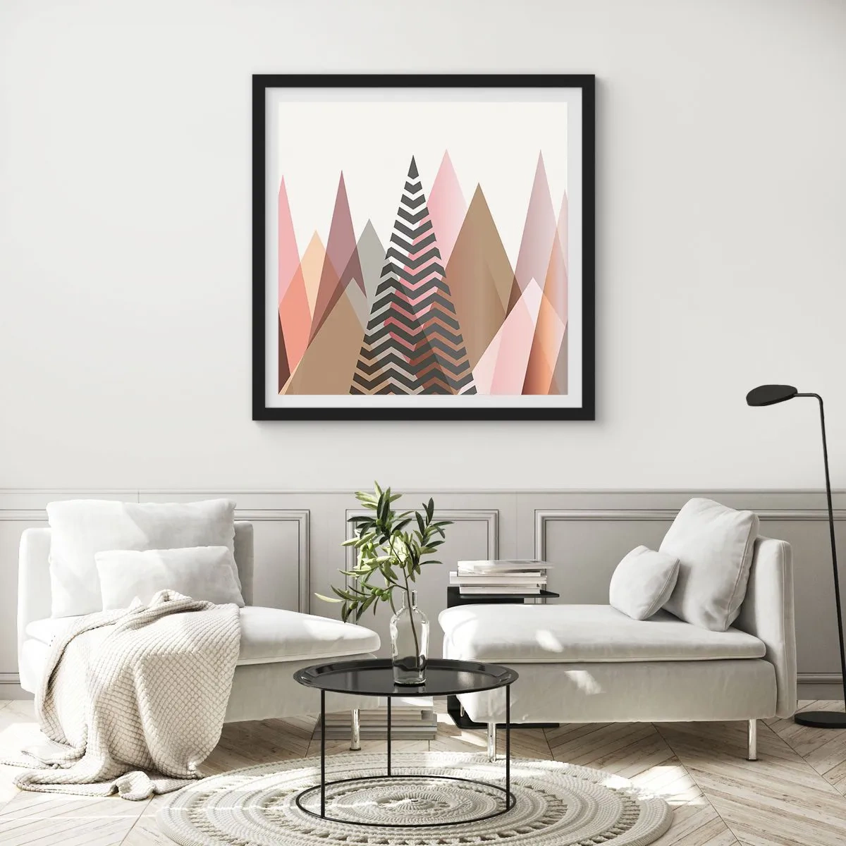 Plakat i sort ramme - Pyramide udsigt - 30x30 cm