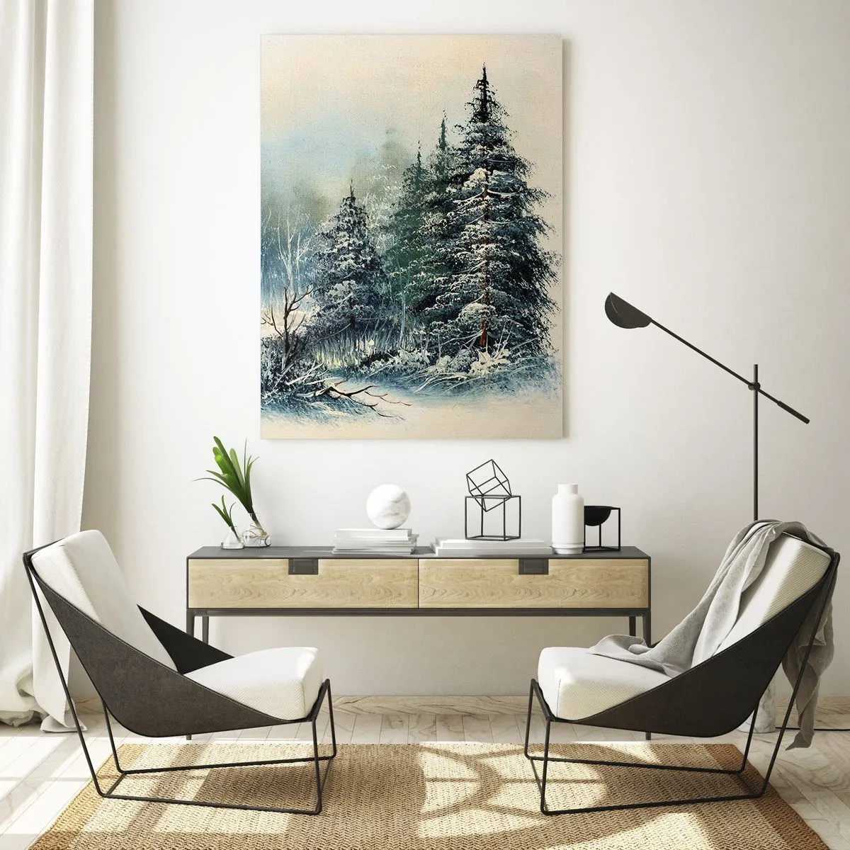 Billede på glas - Klar til jul - 50x70 cm