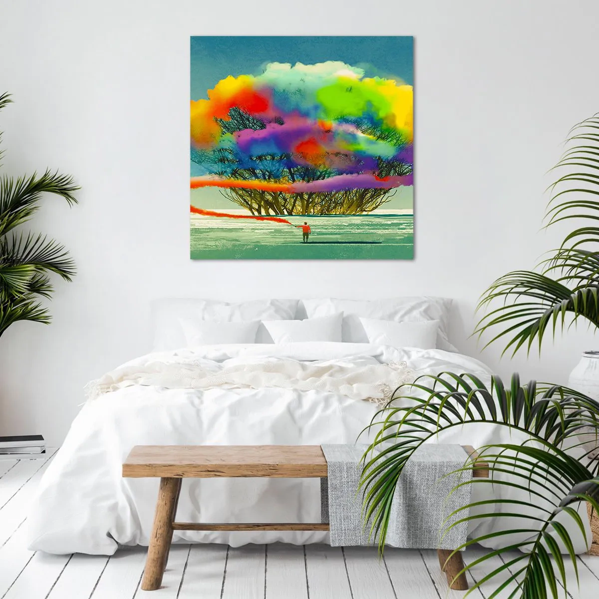 Lærredstryk - Billede på lærred - Giv liv til denne verden - 30x30 cm