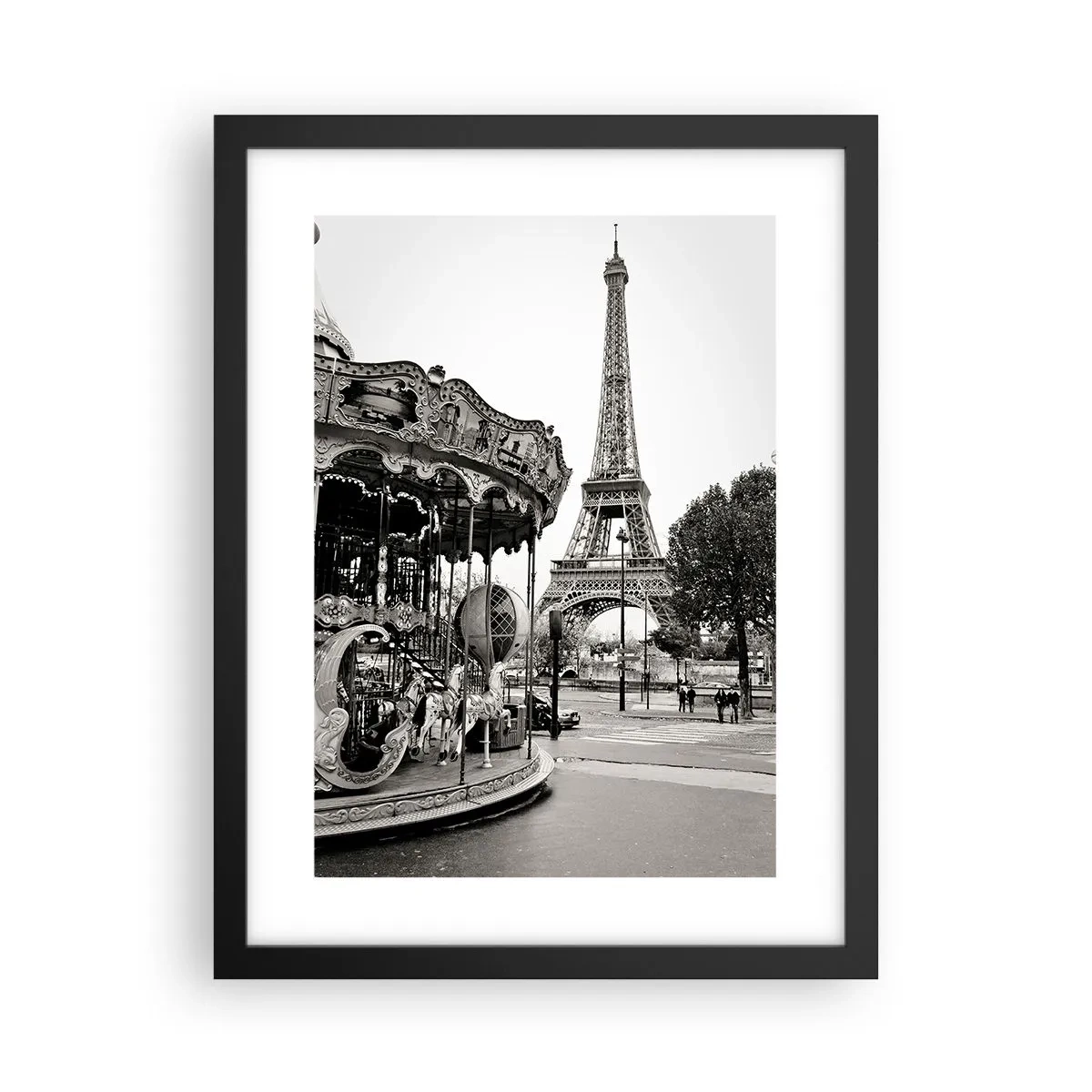 Plakat i sort ramme - Når der gælder sjov, er det kun i Paris - 30x40 cm