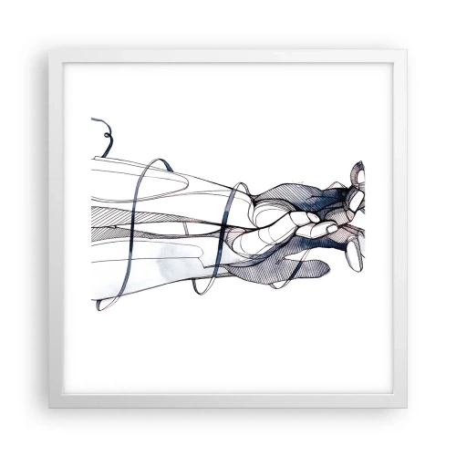 Plakat i hvid ramme - En undersøgelse af berøring - 40x40 cm