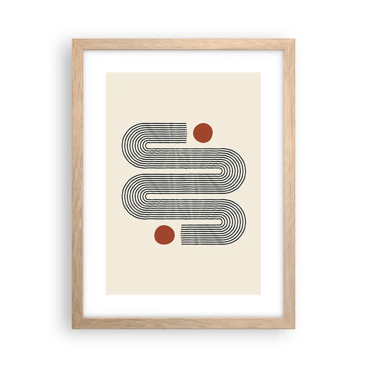 Plakat i ramme af lyst egetræ - Fra start til slut - 30x40 cm