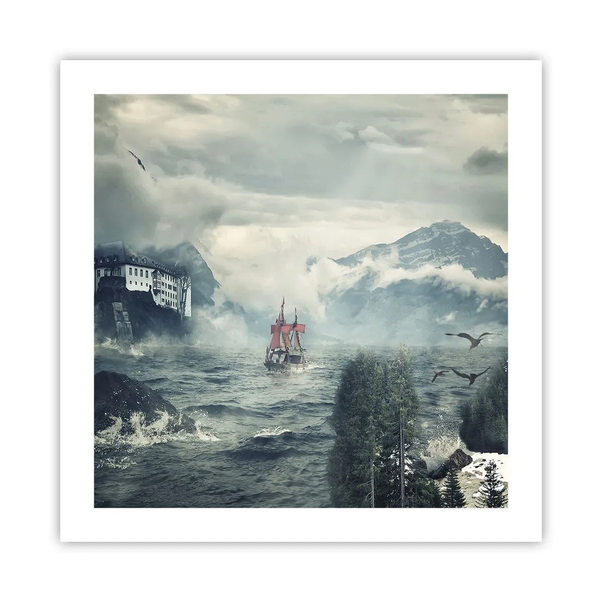 Plakat - På magiske vande - 50x50 cm