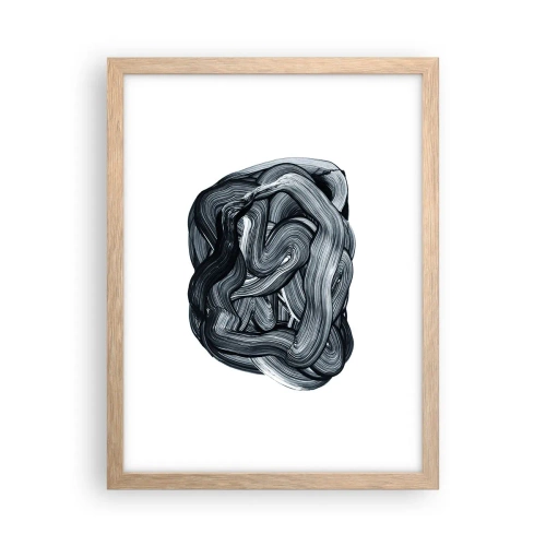 Plakat i ramme af lyst egetræ - Så enkelt er det ikke - 30x40 cm