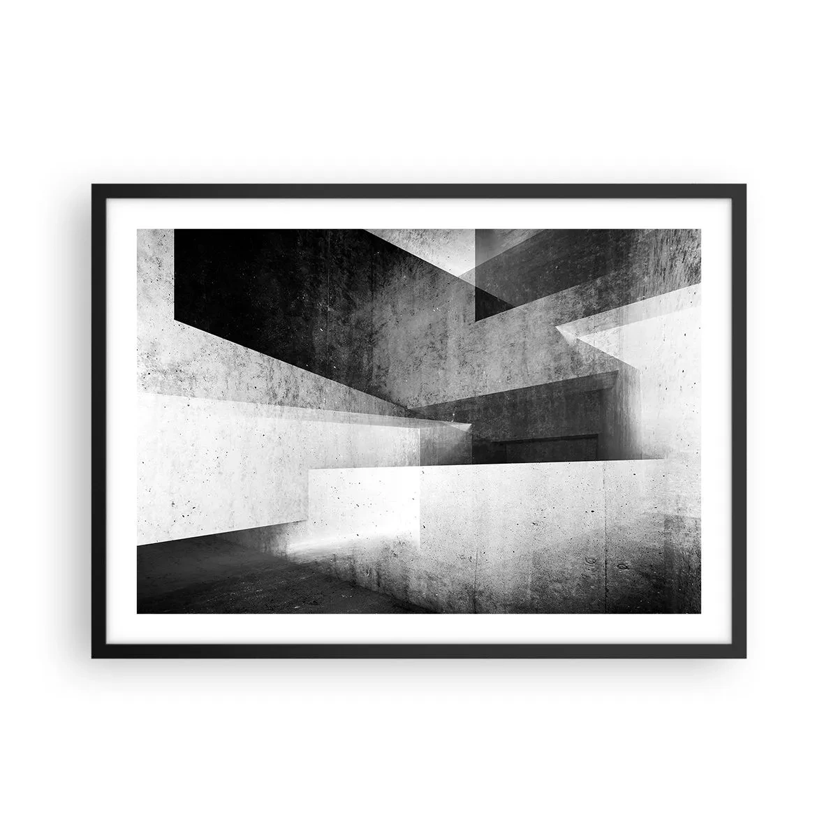 Plakat i sort ramme - Rummet struktur - 70x50 cm