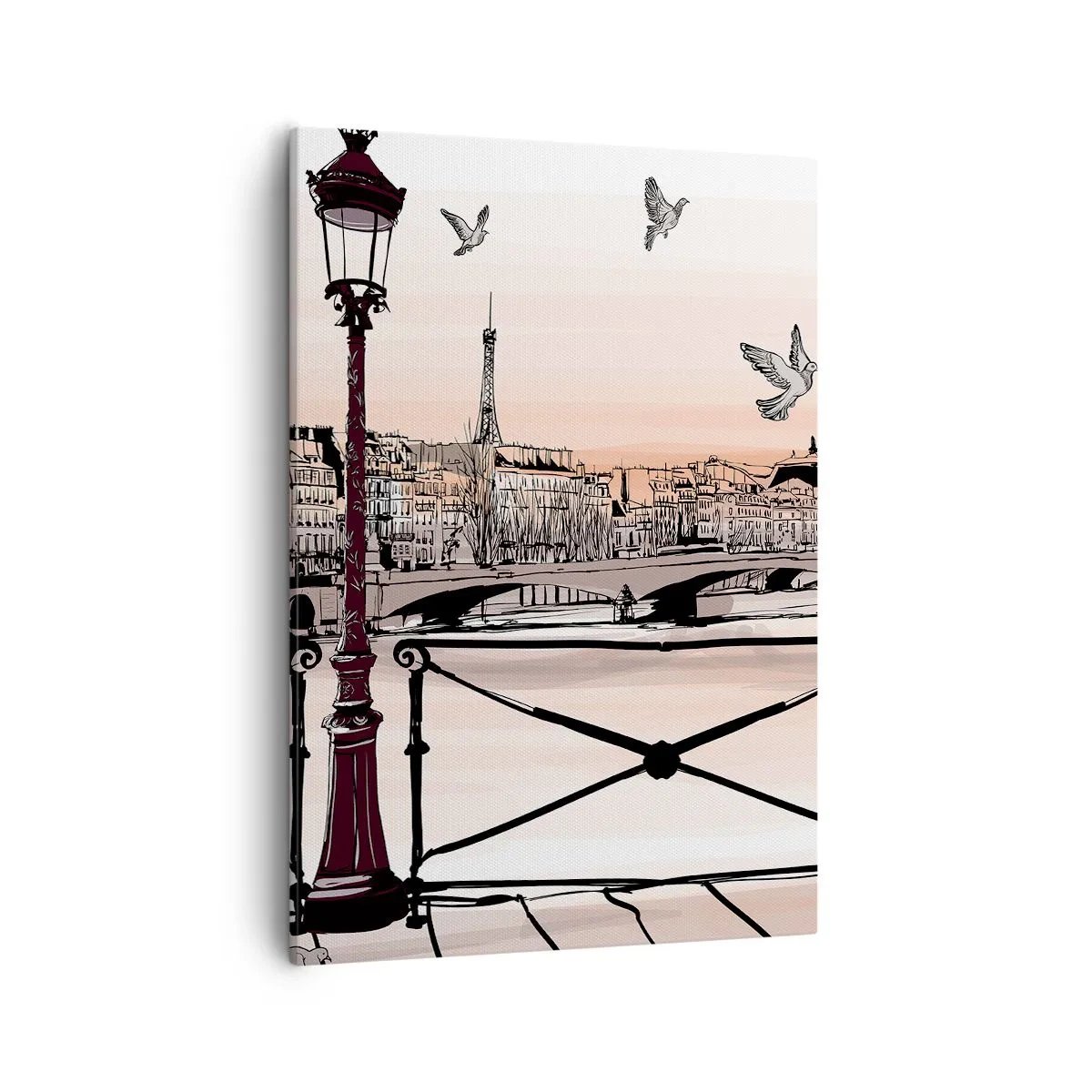 Lærredstryk - Billede på lærred - Over Paris' hustage - 50x70 cm