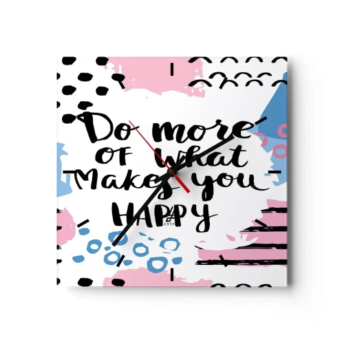 Vægur, Uret - Hvordan man bliver lykkelig - 40x40 cm