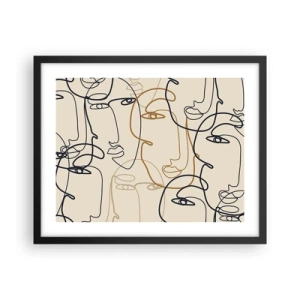 Plakat i sort ramme - Portræt ganget med hinanden - 50x40 cm