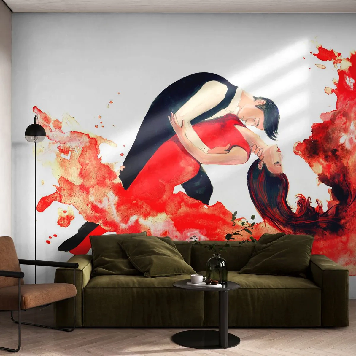 Fototapet Premium Sand - Tango - en sensuel bølge - Dans, musik, Dansere - 100x70 cm