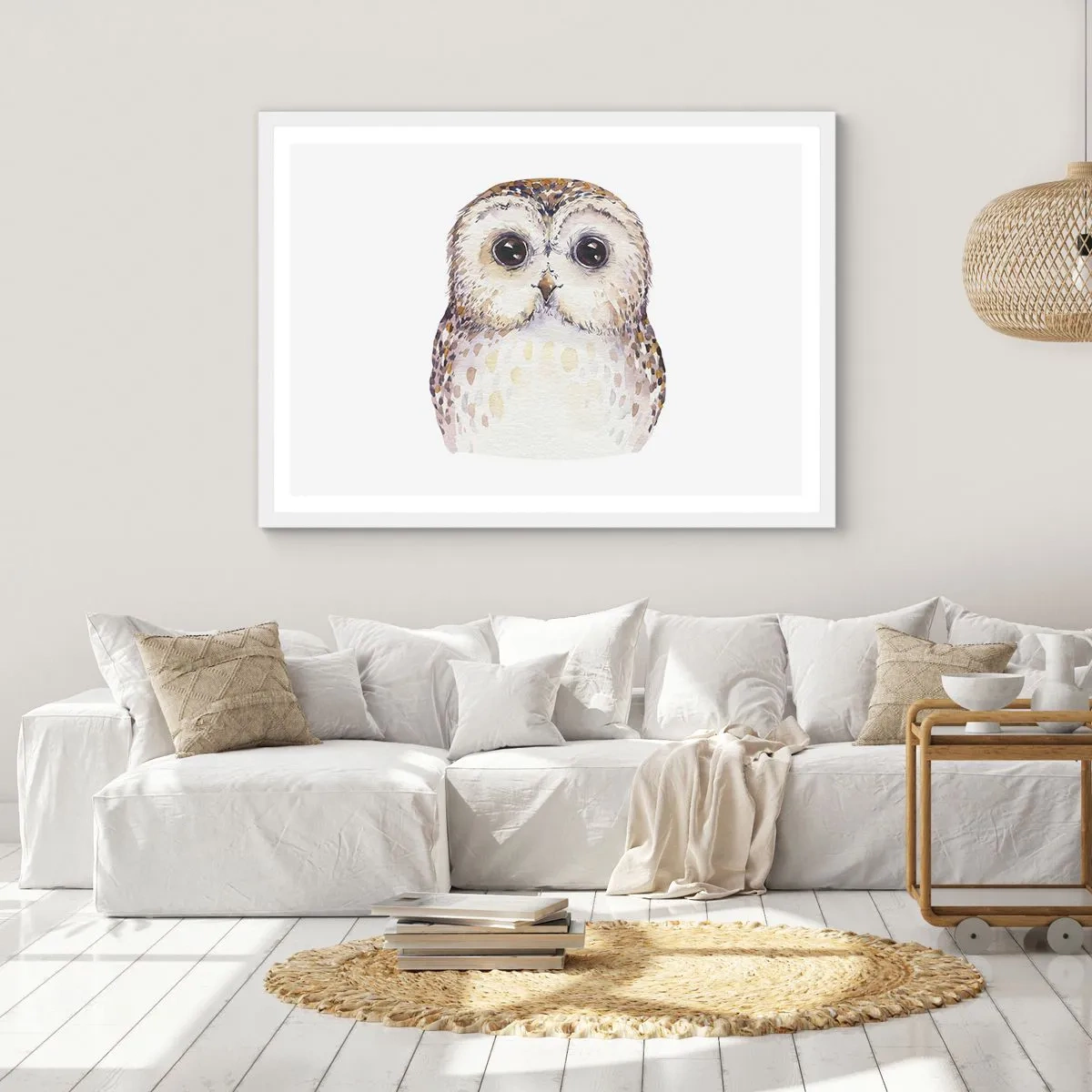 Plakat i hvid ramme - Se mig i øjnene - 100x70 cm