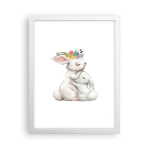 Plakat i hvid ramme - Der er intet sted som hos mor - 30x40 cm