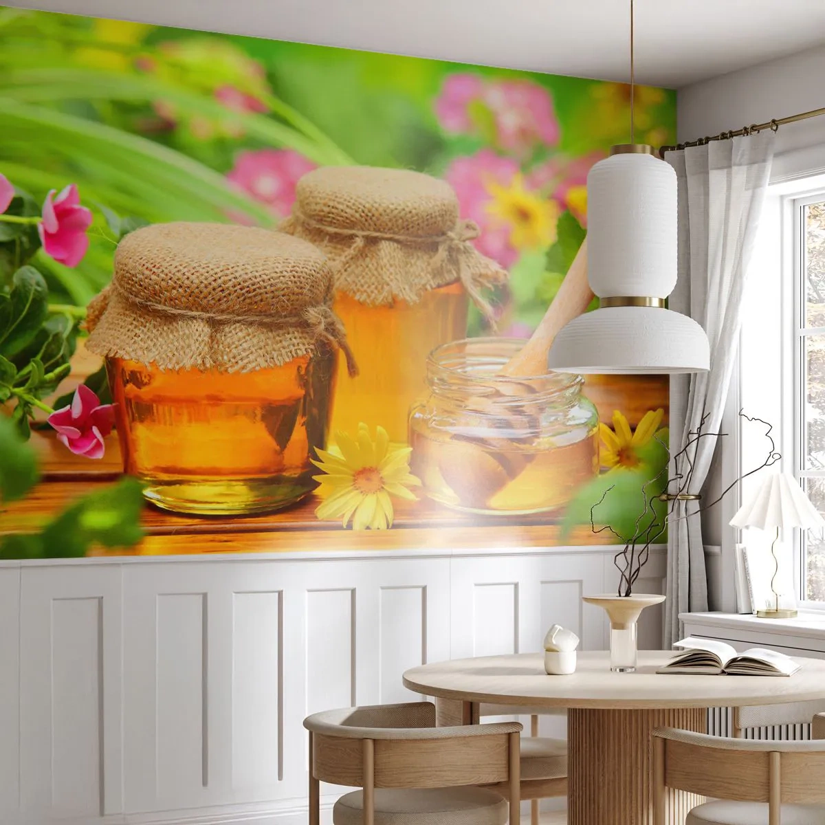 Fototapet Premium Sand - Sød og blomsteragtig - Gastronomi, Honning, Blomster - 100x70 cm