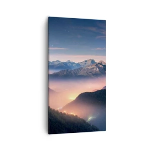 Lærredstryk - Billede på lærred - Lys i dalene - 55x100 cm