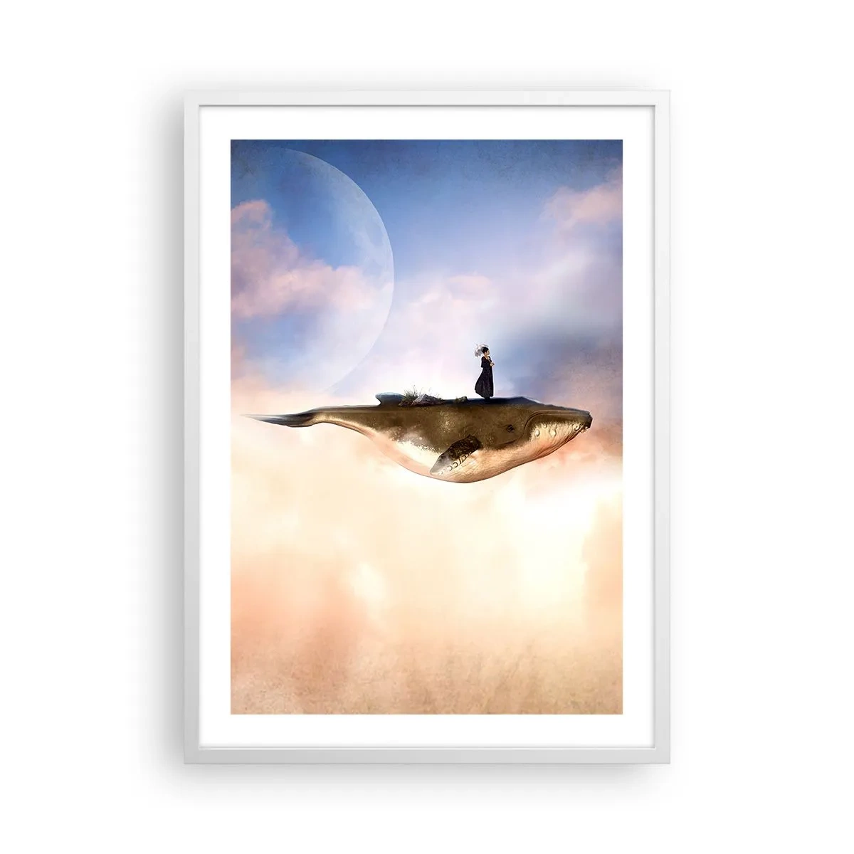 Plakat i hvid ramme - En surrealistisk rejse - 50x70 cm