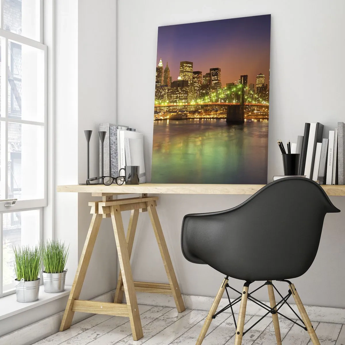Billede på glas - Lyset går aldrig ud her - 50x70 cm