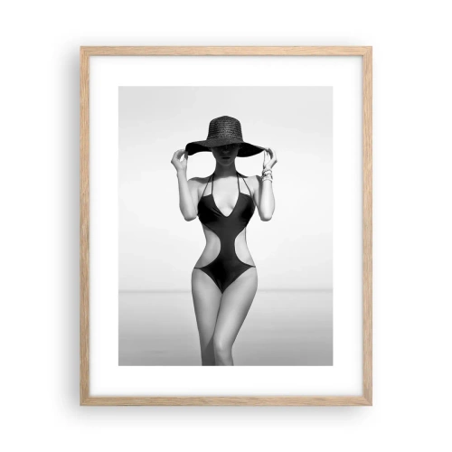 Plakat i ramme af lyst egetræ - Mit navn er Elegance - 40x50 cm