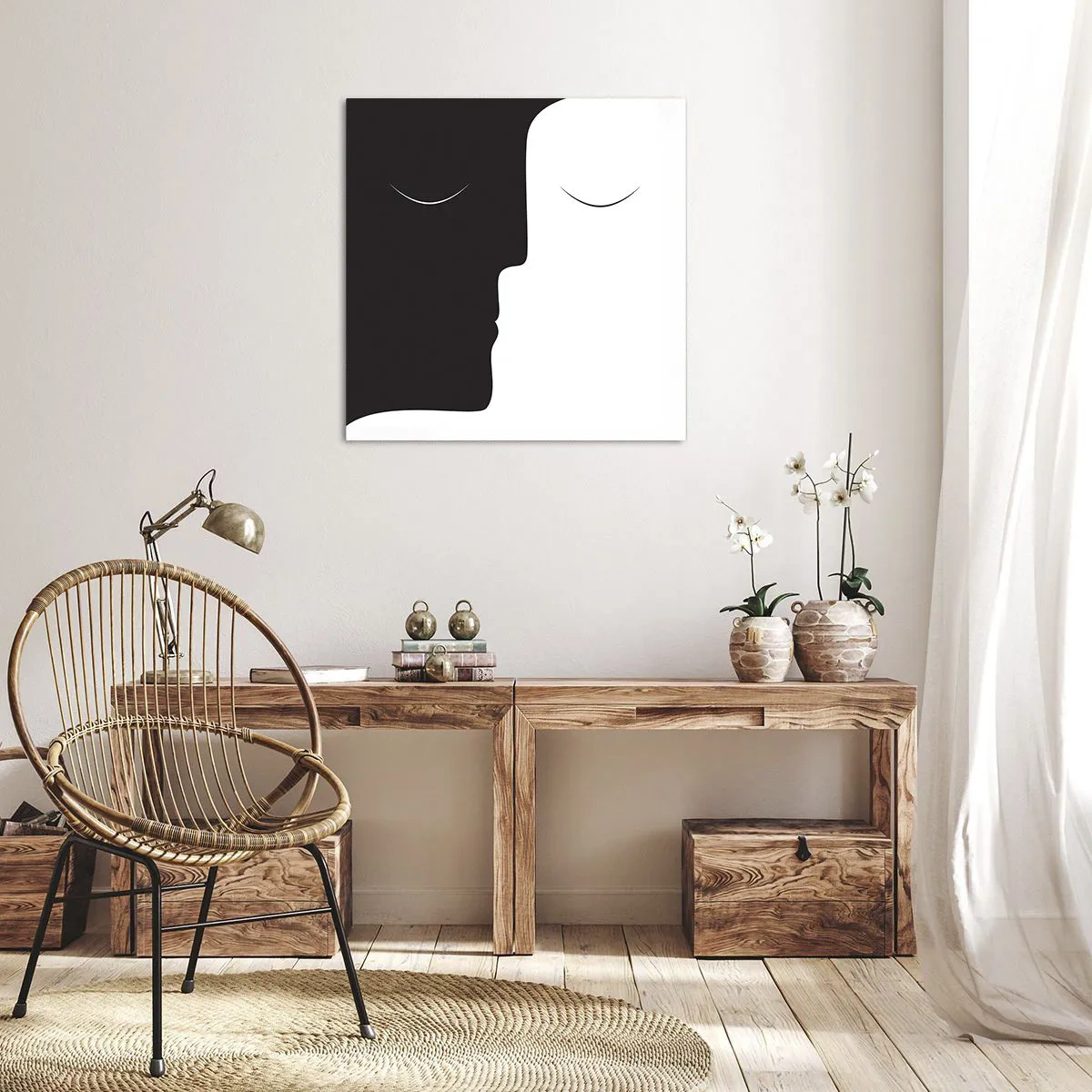 Lærredstryk - Billede på lærred - Modsætningernes enhed - 40x40 cm