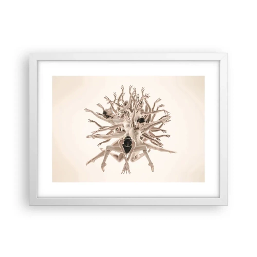 Plakat i hvid ramme - Blomstrende i dans - 40x30 cm