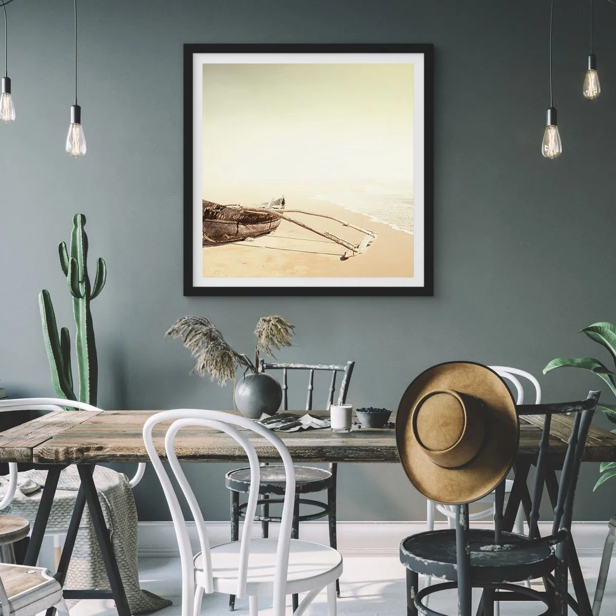 Plakat i sort ramme - Et minde om Sydhavet - 60x60 cm