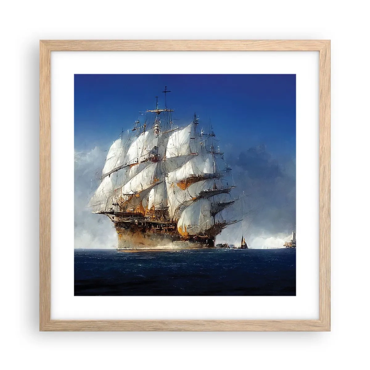 Plakat i ramme af lyst egetræ - Den store herlighed! - 40x40 cm