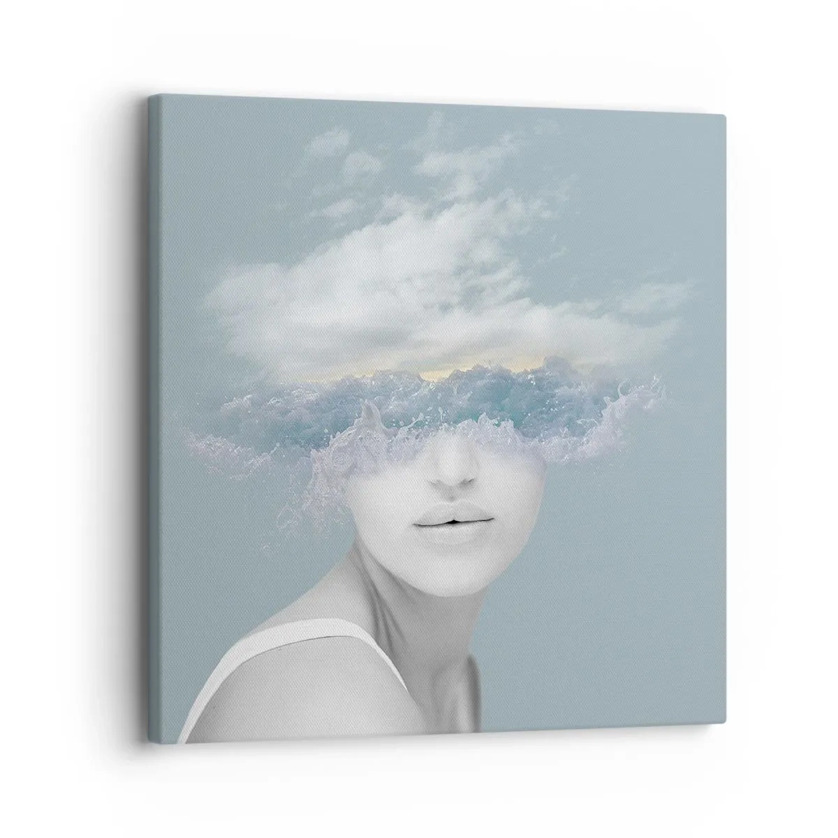 Lærredstryk - Billede på lærred - Med hovedet i skyerne - 30x30 cm