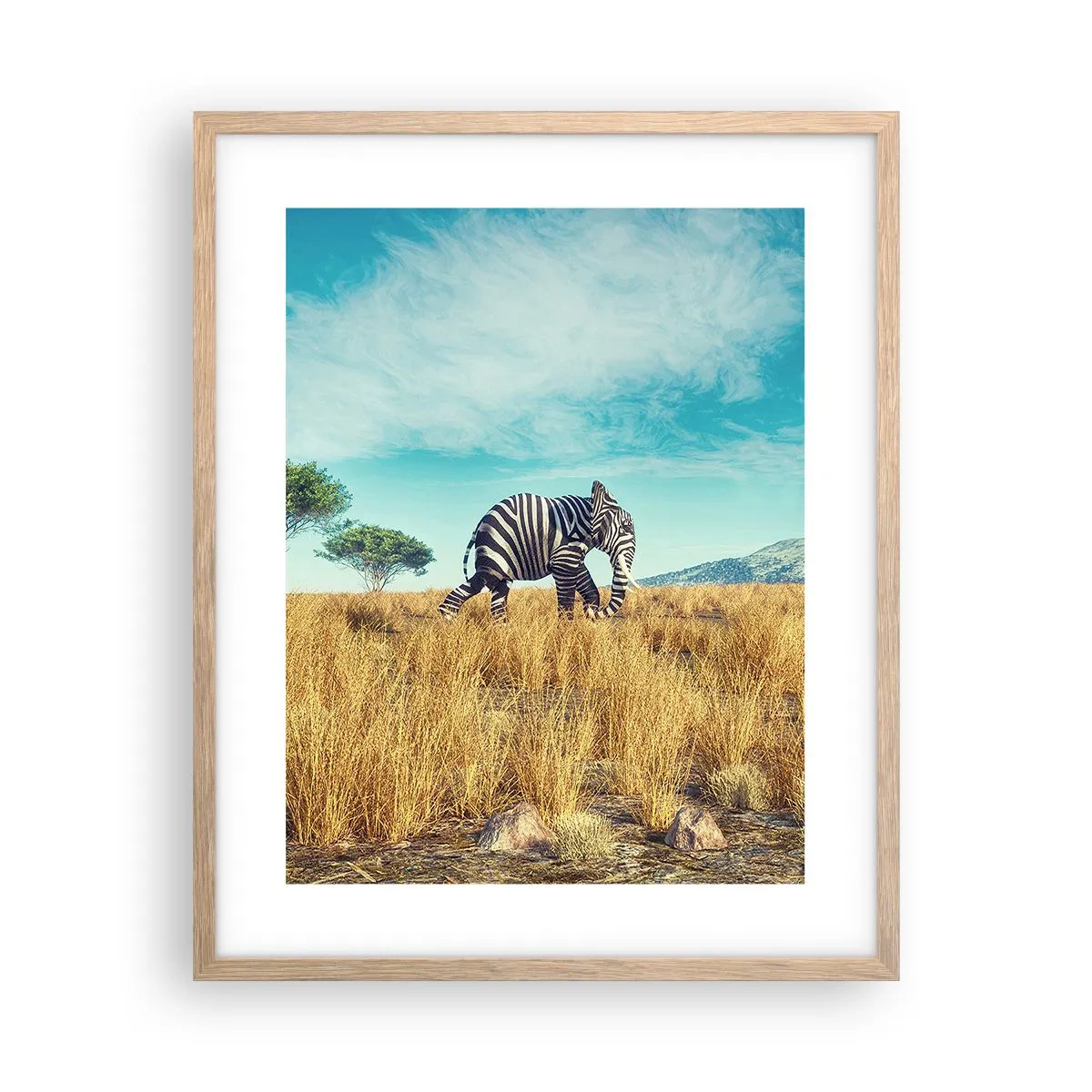 Plakat i ramme af lyst egetræ - Grå er ikke længere på mode - 40x50 cm