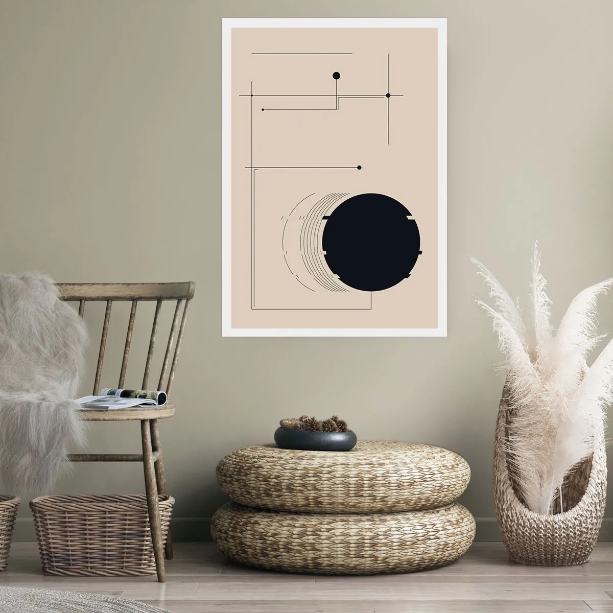 Plakat - Fjedrende og dynamisk komposition - 61x91 cm
