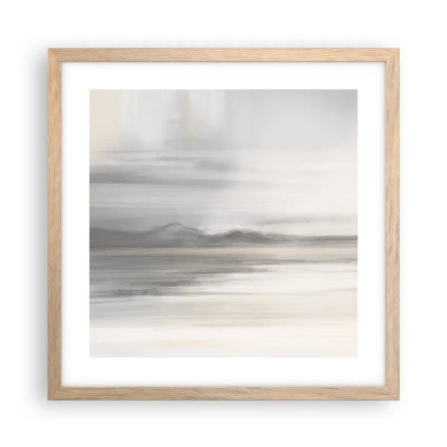 Plakat i ramme af lyst egetræ - En tankevækkende afstand - 40x40 cm