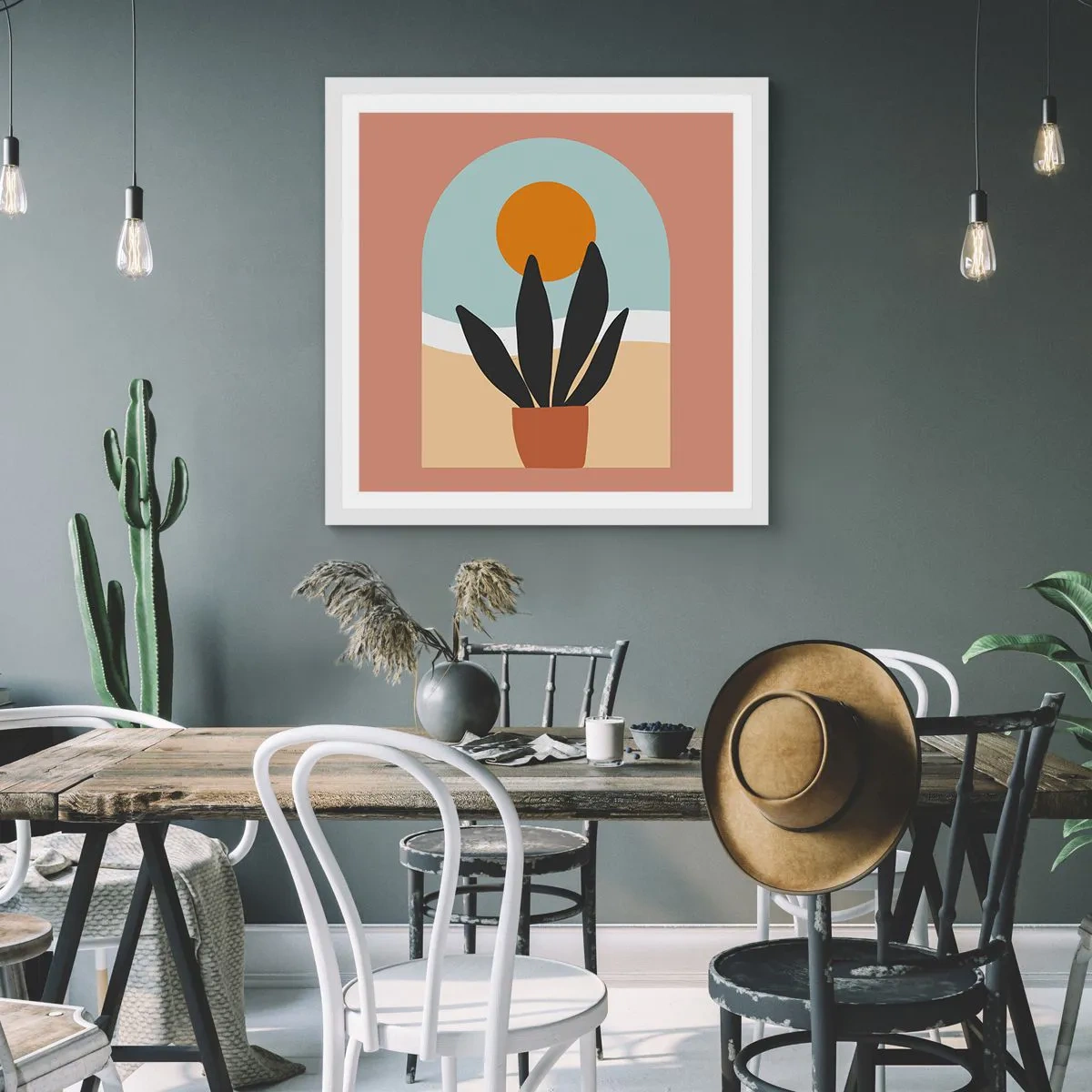 Plakat i hvid ramme - Små glæder - 50x50 cm