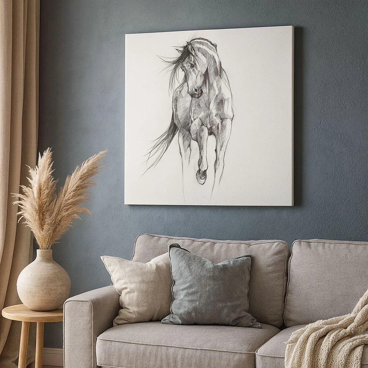 Lærredstryk - Billede på lærred - I en yndefuld trav - 30x30 cm