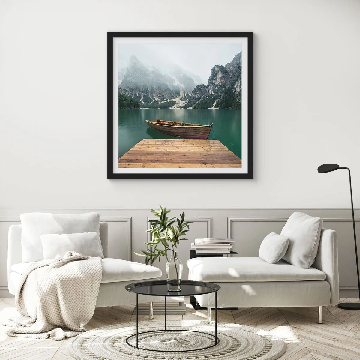Plakat i sort ramme - "Og stolte pander" - 40x40 cm