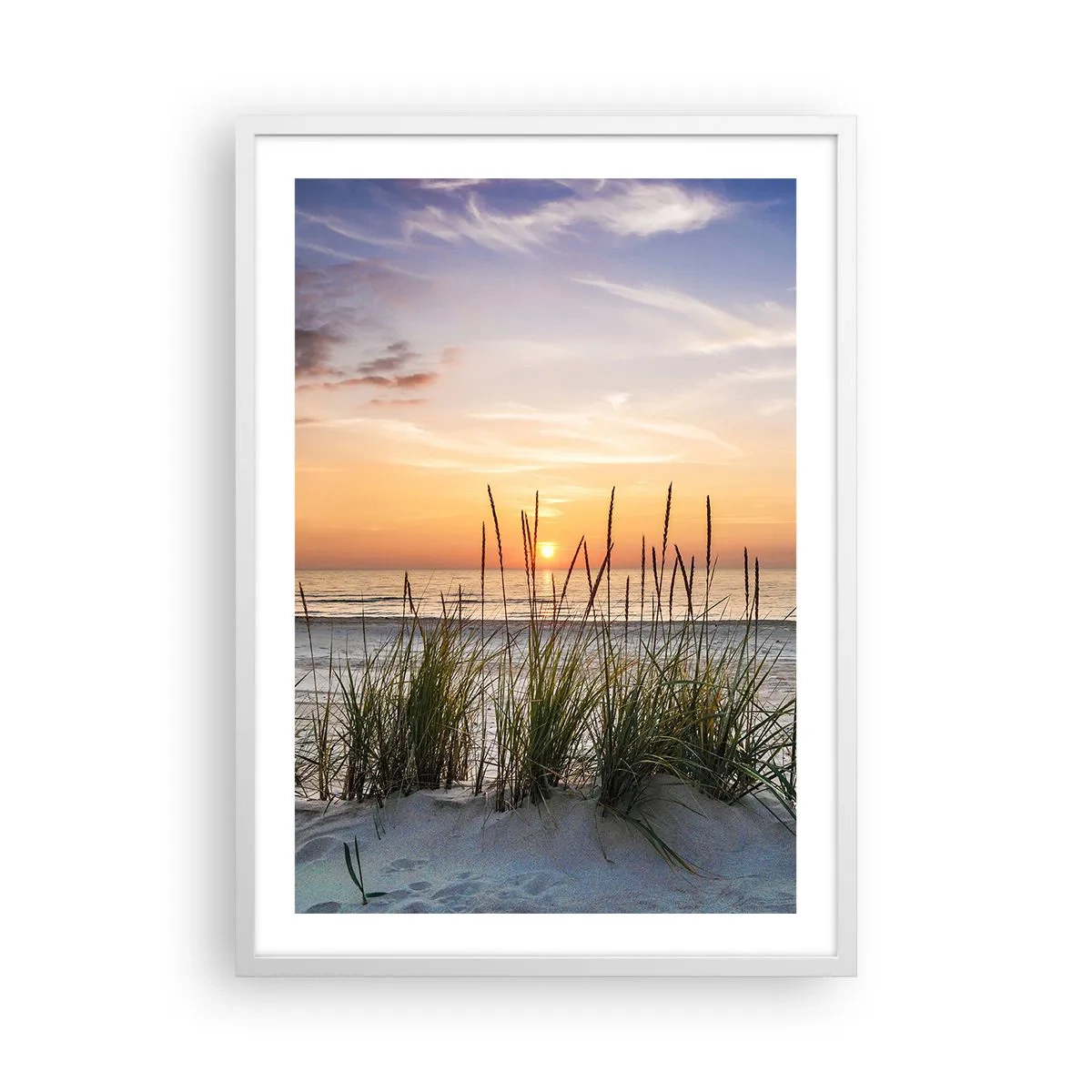 Plakat i hvid ramme - Se, tænk, føl - 50x70 cm