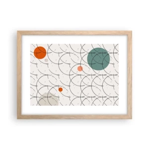 Plakat i ramme af lyst egetræ - I popkunstens ånd - 40x30 cm