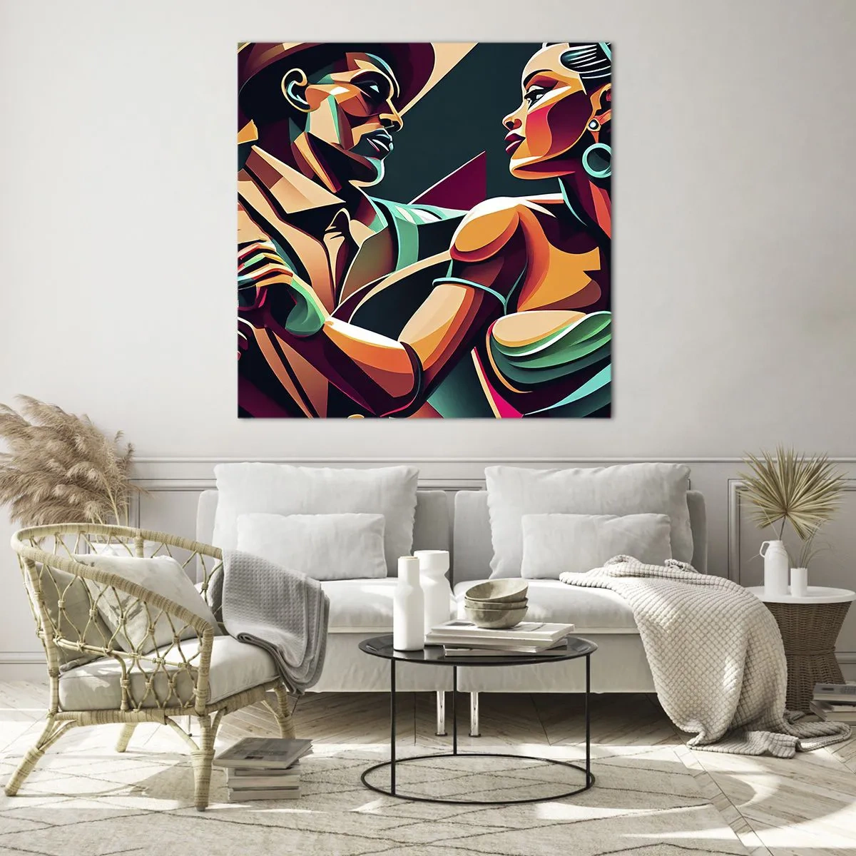 Billede på glas - I hjertets rytme - 40x40 cm