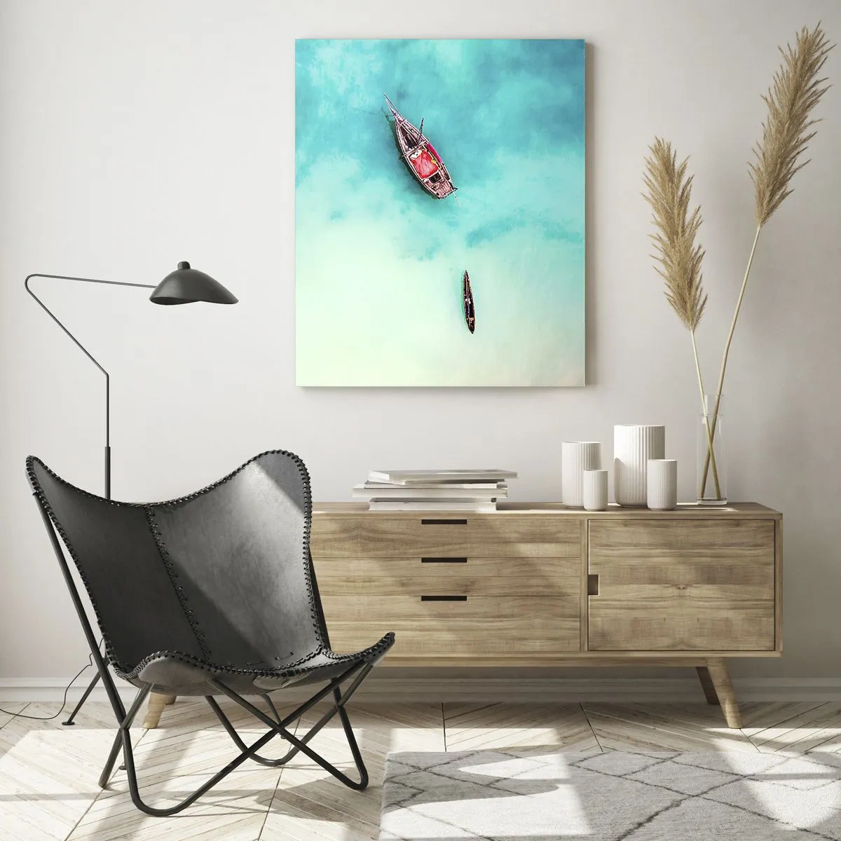 Billede på glas - For på Zanzibars strande, når det overskydende vand... - 50x70 cm