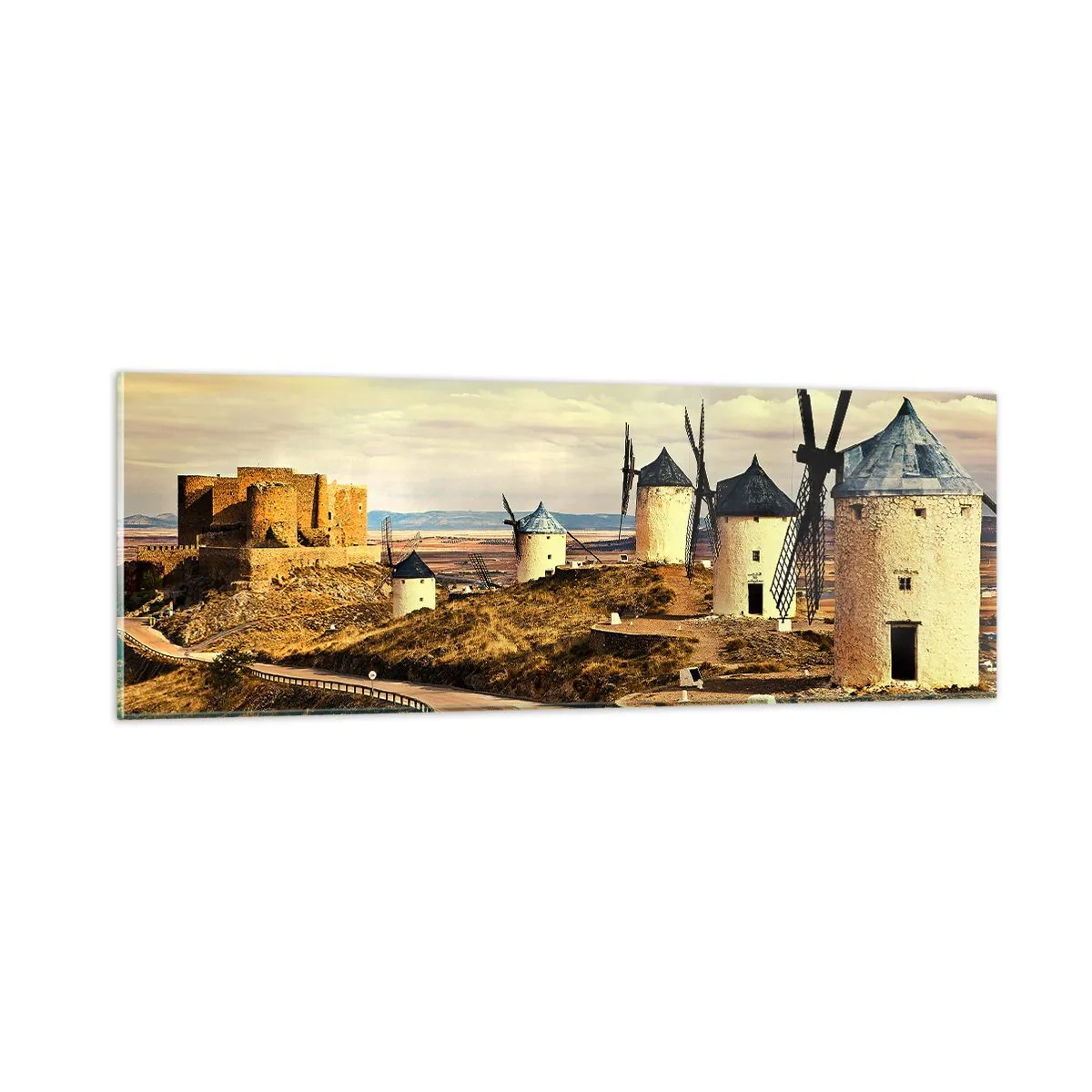 Billede på glas - Don Quixote er ved at dukke op - 90x30 cm