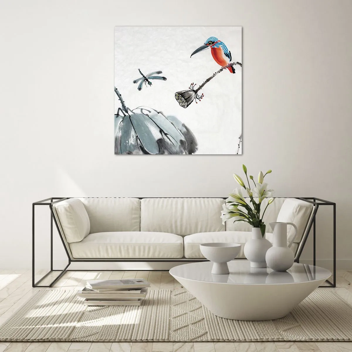 Billede på glas - Engenes liv - 60x60 cm