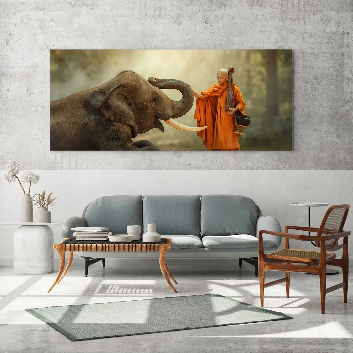 Billede på glas - Møde på ferien - 100x40 cm