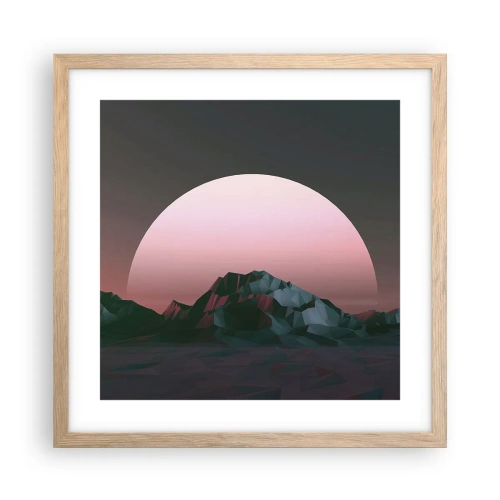 Plakat i ramme af lyst egetræ - I en nabogalakse - 40x40 cm