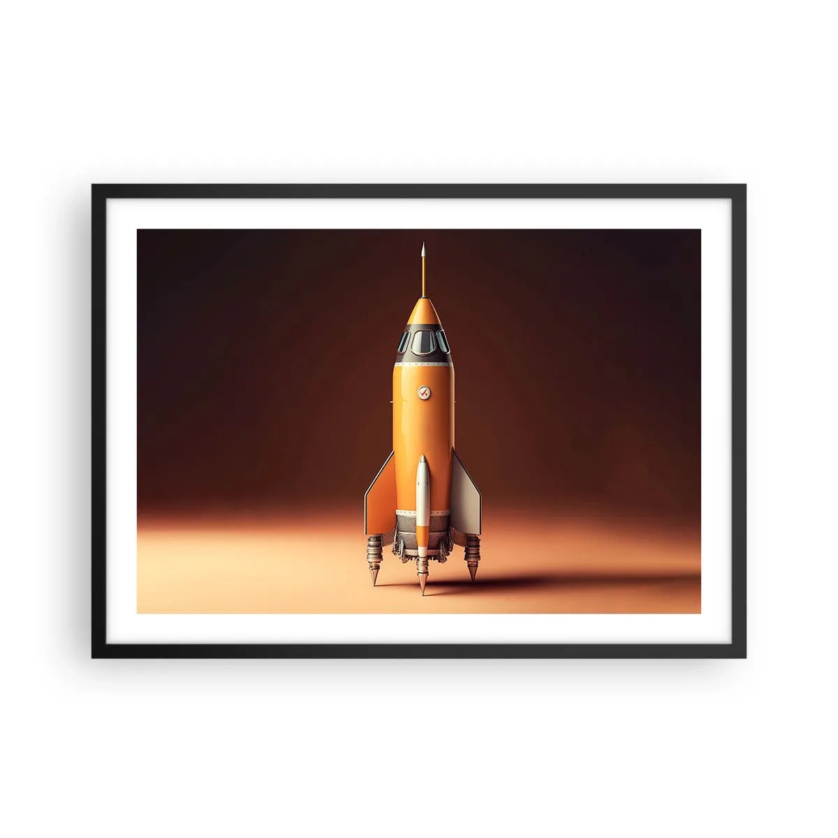 Plakat i sort ramme - Det begynder med en drøm - 70x50 cm