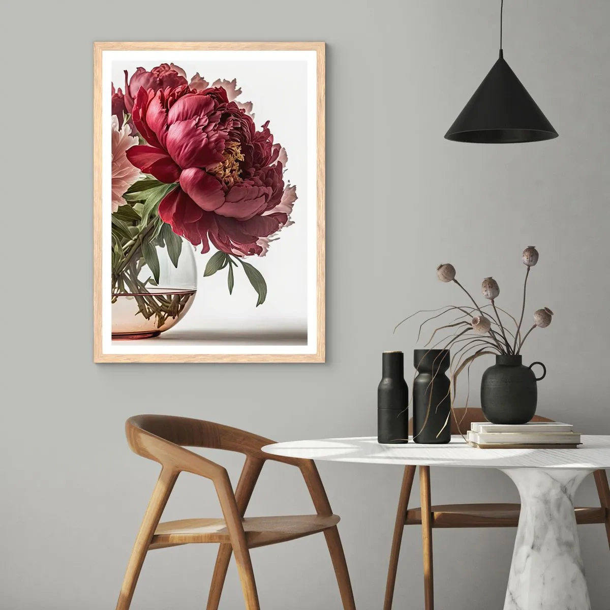 Plakat i ramme af lyst egetræ - I fuldt flor af skønhed - 61x91 cm