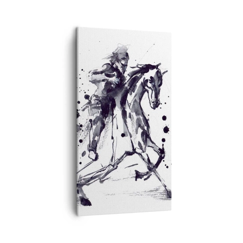 Lærredstryk - Billede på lærred - Sort ridder - 45x80 cm
