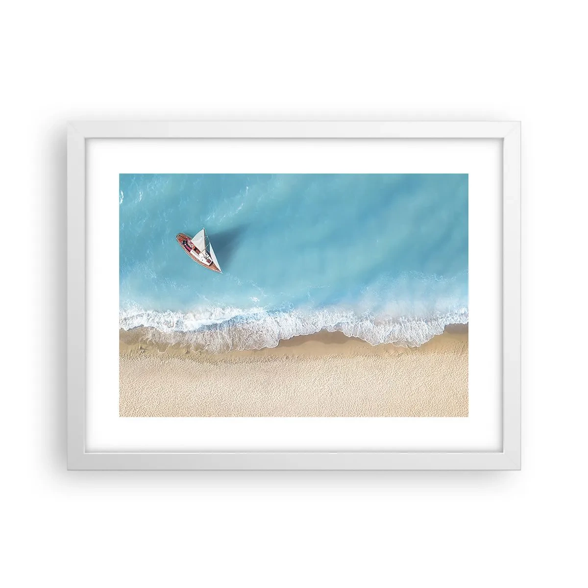 Plakat i hvid ramme - På grænsen mellem blå og guld - 40x30 cm